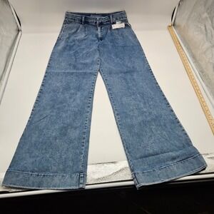 Gloria Vanderbilt Vintage Wide Leg Jeans Victor Blue Slimming High Rise Size 10